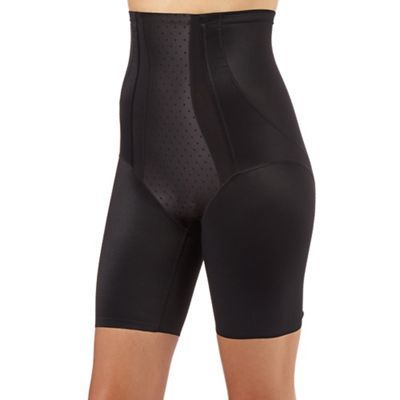 Black spotted extra firm control thigh slimmers